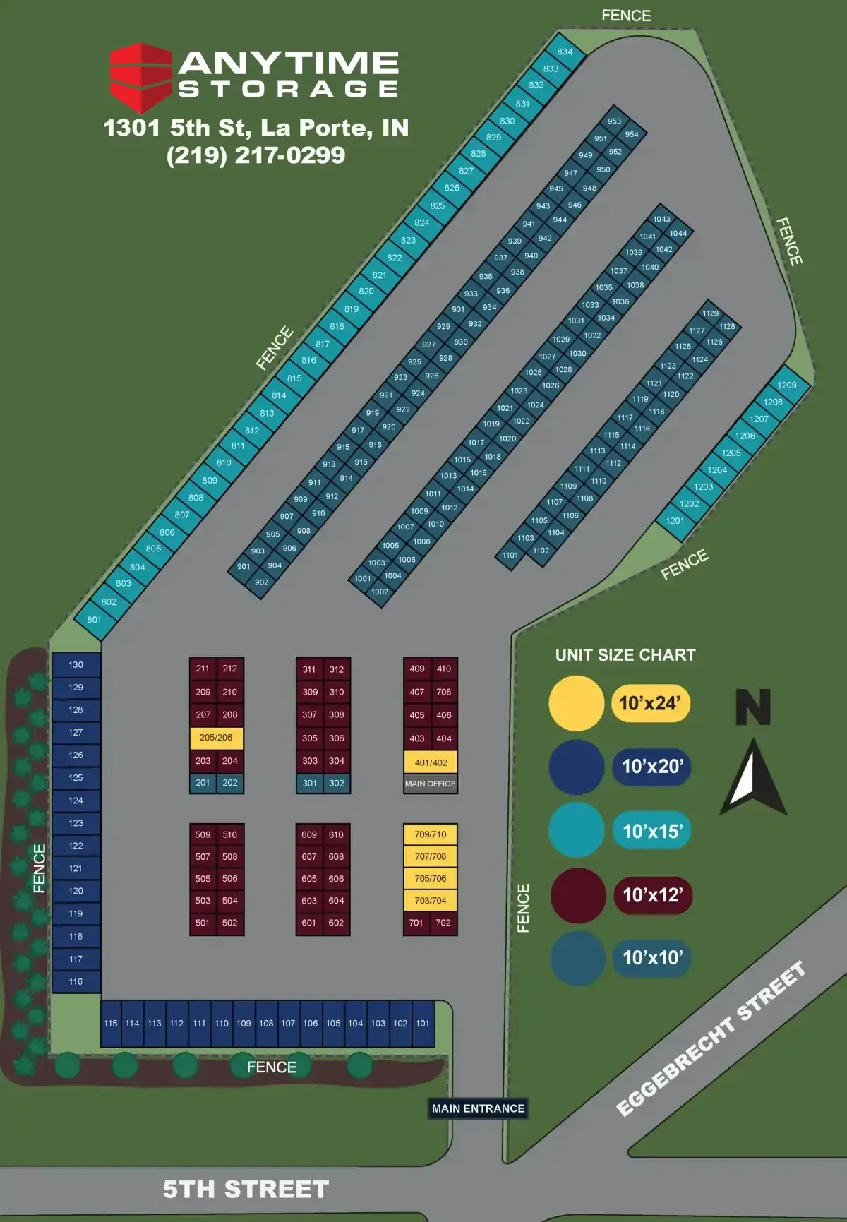 Anytime Storage La Porte Site Map 